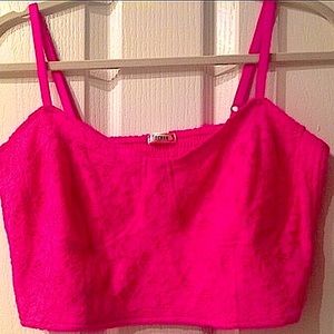 Summer Neon Hot Pink Bandeau Tank Stretch XL